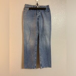 Women’s gap loose blue button up straight leg denim jeans pants size 6